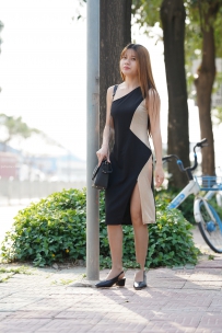 街拍长裙高跟美女图片