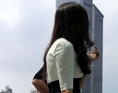 街拍白领丽人职业装